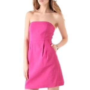 Theory Tyrah Crunch Peony Pink Strapless‎ A-Line Dress 6